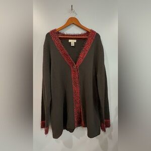 Designers Originals Studio Black & Red Cardigan Size L